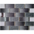 Laminated Glass Mosaic Tile purple mix silver electroplated